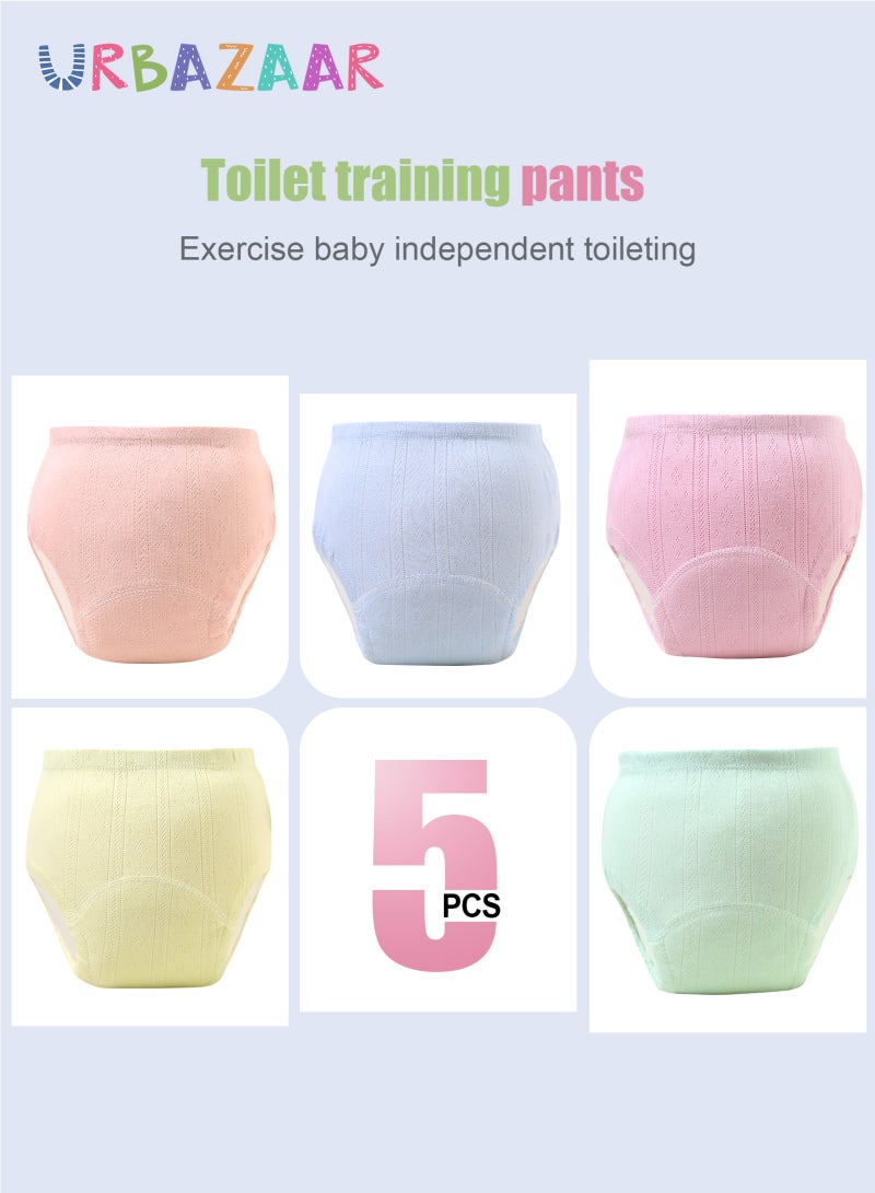 URbazaar Baby Potty Training Underwear for Boys and Girls, 5 Pack Absorbent Training Pants for Toddlers with Printed Reusable Cotton Toilet Training Pants for 12-18kg Kids (2-4 Years) - Image 2
