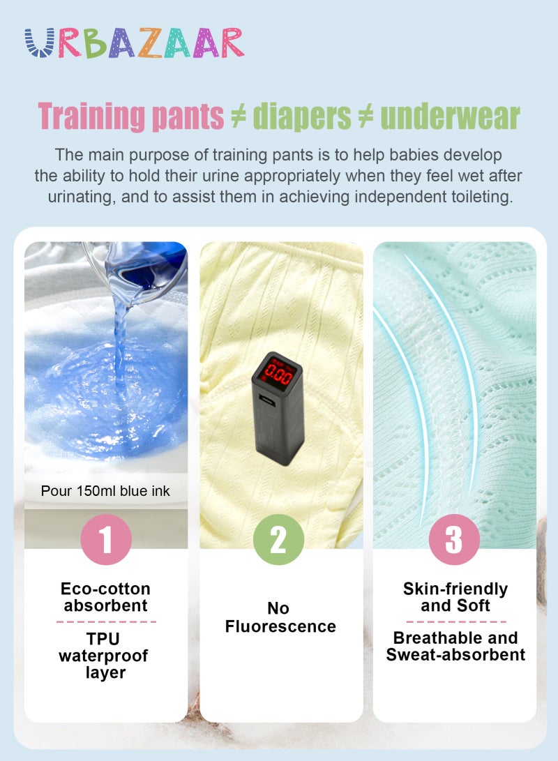 URbazaar Baby Potty Training Underwear for Boys and Girls, 5 Pack Absorbent Training Pants for Toddlers with Printed Reusable Cotton Toilet Training Pants for 12-18kg Kids (2-4 Years) - Image 5