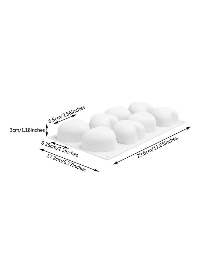 Silicone Mold for Mousse Cake 3D Baking Non Stick White 29.6 x 17.2cm - Image 2
