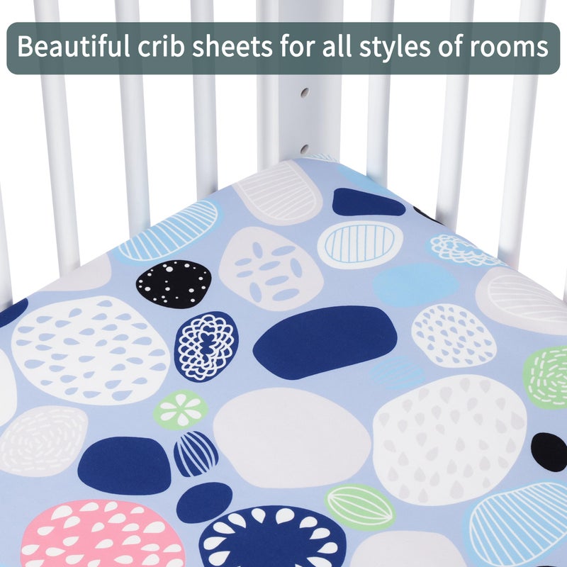 GUNTAIL Baby Crib Sheets for Boys Girls, 2 Pack Fitted Crib Sheet for Standard Crib and Toddler Mattress, Soft Microfiber Baby Sheet 52x28x8in. (Cobblestone & Dark Gray) - Image 3