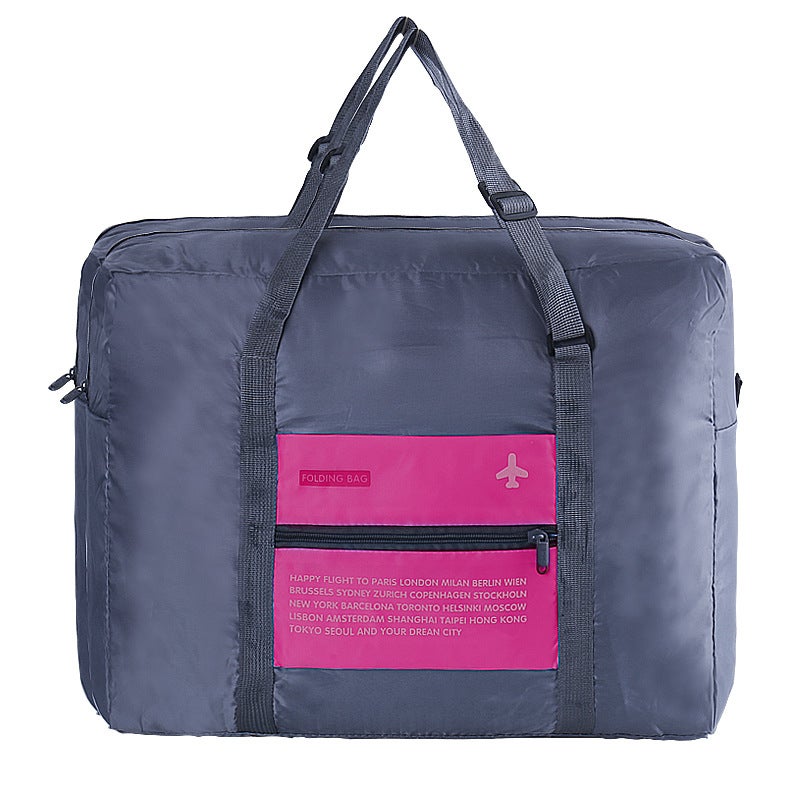 Airplane Bag Folding Travel Bag Clothes Storage Bag Cover Trolley Case Airplane Bag LOGO Retractable Folding Storage Bag Rose shoulder strap non-adjustable 