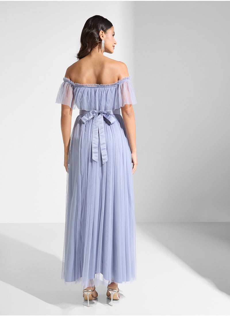 Anaya With Love Bardot Tie Detailed Dress  - Image 2
