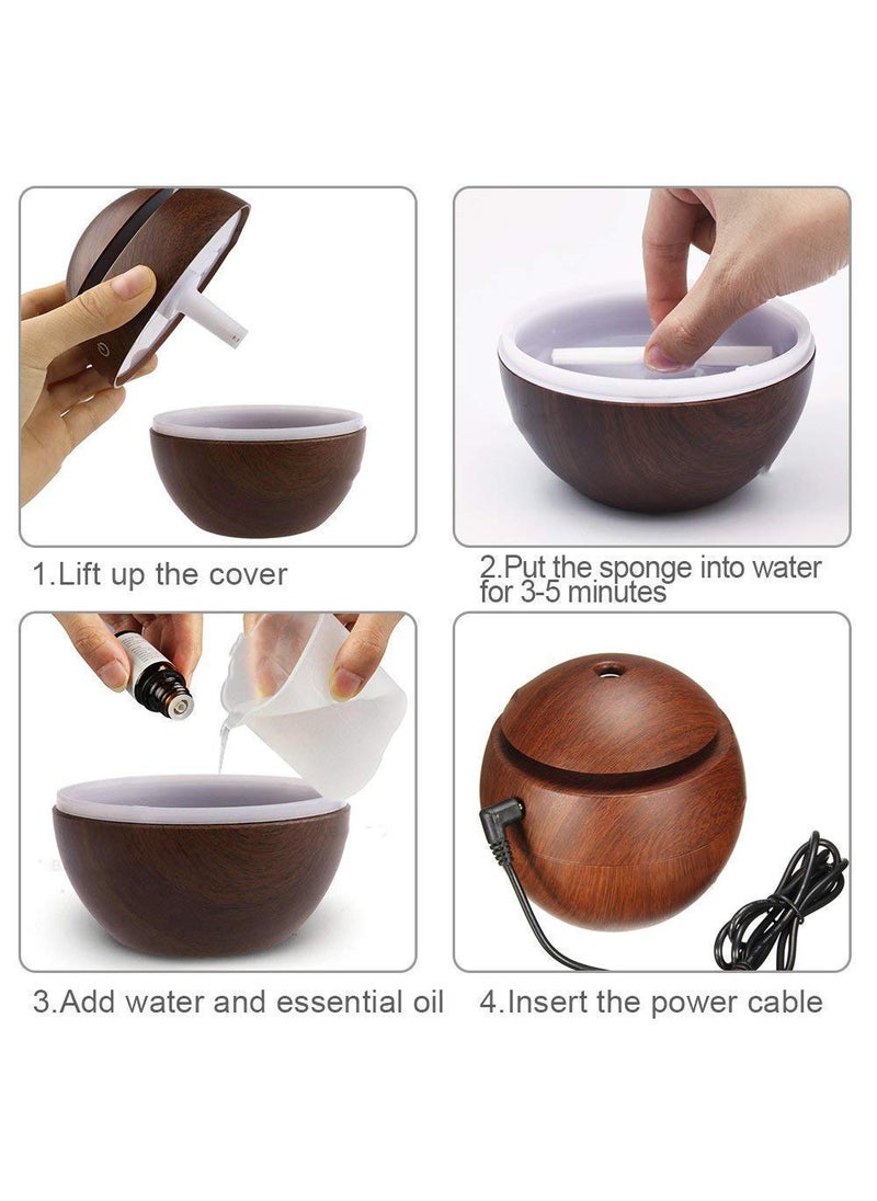 Zelofy Zelofy Wooden Aroma Diffuser Humidifier Cool Mist Air Diffuser Air Purifier humidifier for Bedroom humidifiers for Room Multi Color  - Image 3
