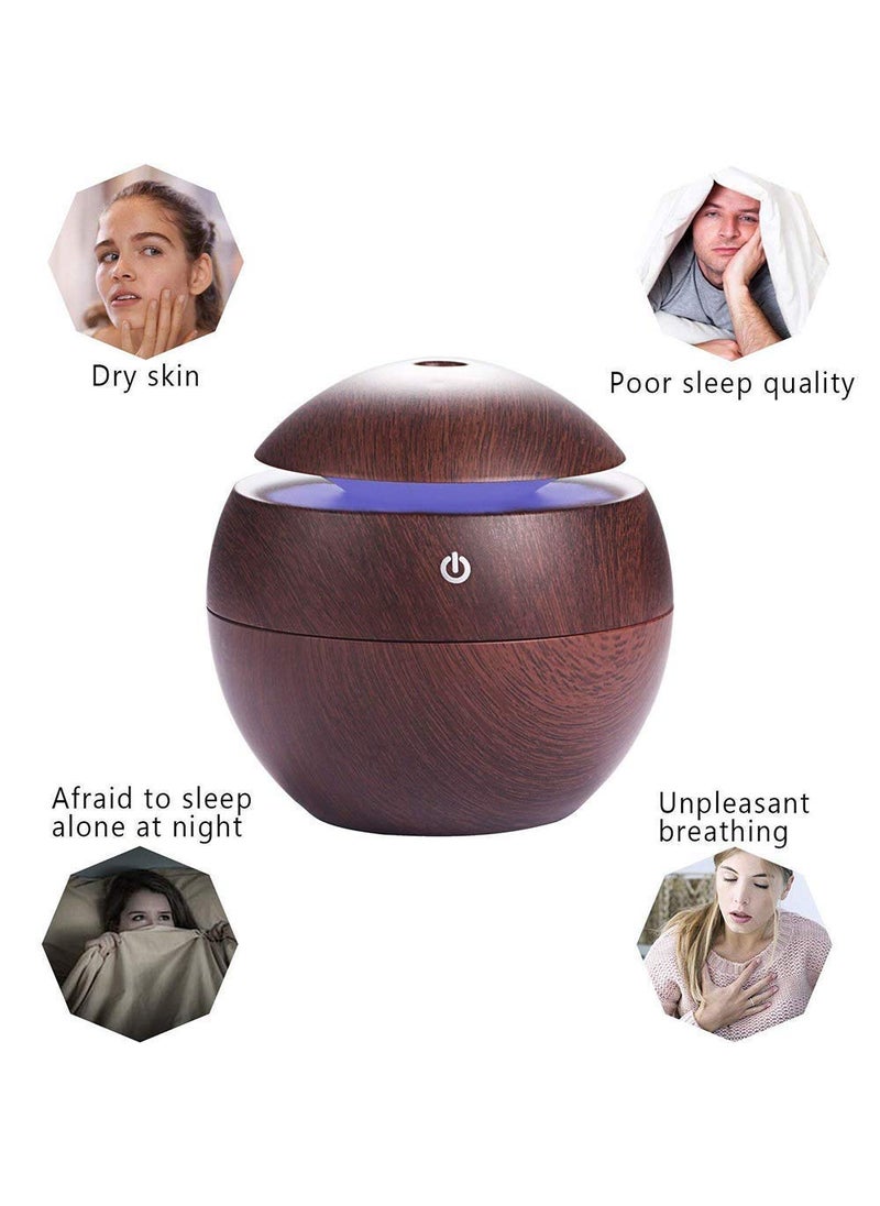 Zelofy Zelofy Wooden Aroma Diffuser Humidifier Cool Mist Air Diffuser Air Purifier humidifier for Bedroom humidifiers for Room Multi Color  - Image 2