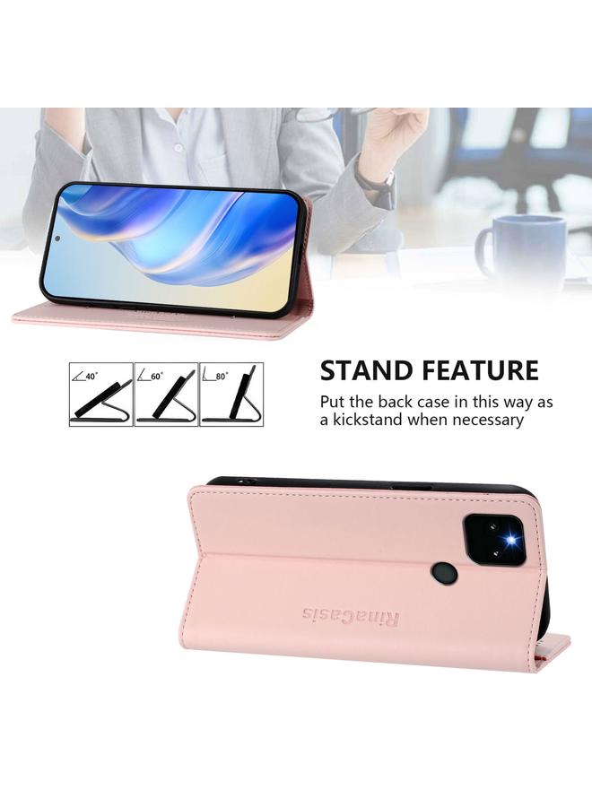 S-TOP Case For Google Pixel 5a RC01 Dual-Folded Magnetic Suction RFID Leather Phone Case - Image 4