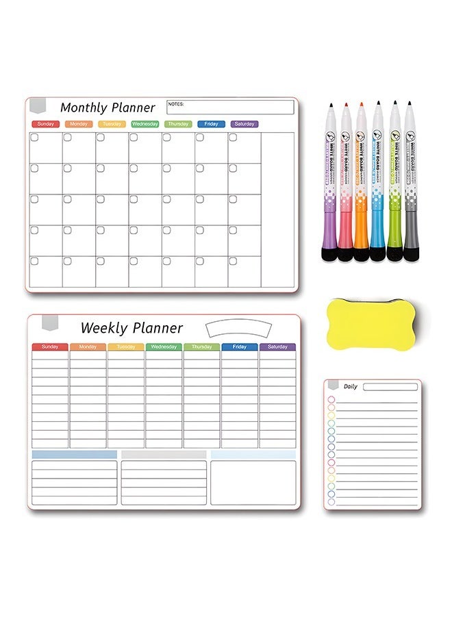 Generic - Magnetic Whiteboard, Waterproof Dry Erase Board with Eraser and 6 Markers, Perfect for Personal Notes, Reminders, and To-Do Lists - Image 1