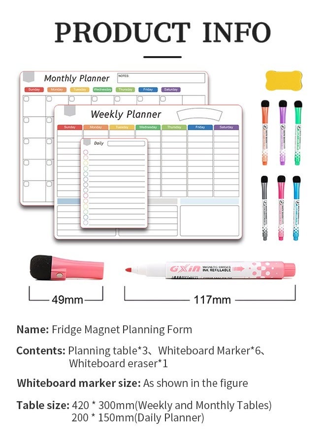 Generic - Magnetic Whiteboard, Waterproof Dry Erase Board with Eraser and 6 Markers, Perfect for Personal Notes, Reminders, and To-Do Lists - Image 1