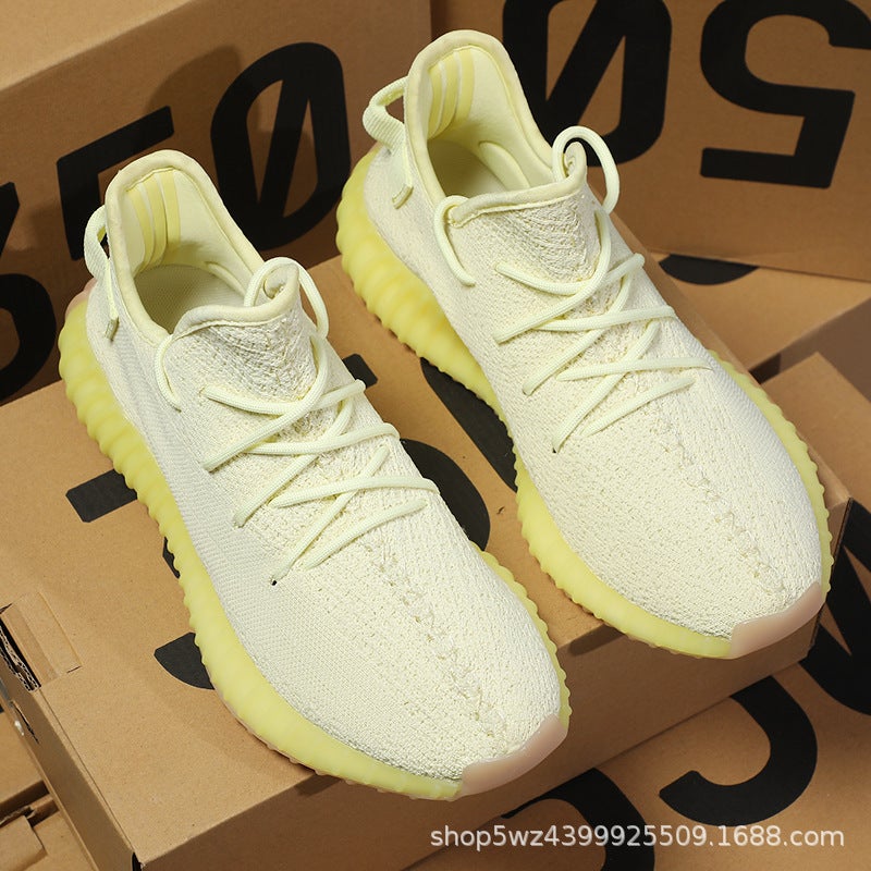 Popular Coconut Shoes 350 Men'S And Women'S New Ice Blue Baby'S Breath Sports Shoes Soft-Soled Shoes Casual Shoes Running Shoes - Image 1