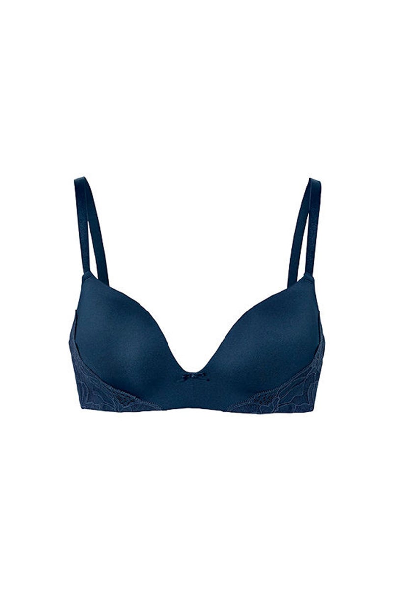 Tchibo Women Textured Soft Cup Bra, Blue - Image 2