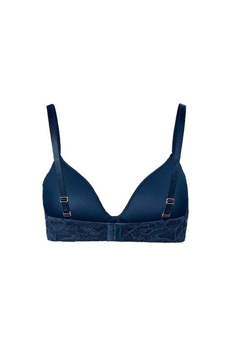 Tchibo Women Textured Soft Cup Bra, Blue - Image 3