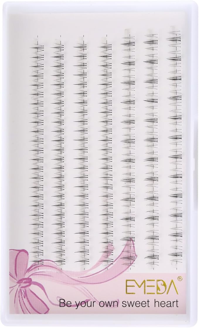EMEDA Bottom Eyelashes 56mm Lower Lashes 132PCS DIY Individual Lash Clusters Short Bottom Eyelash Extension Kit Under Eye Lashes Clear band Lower Lash