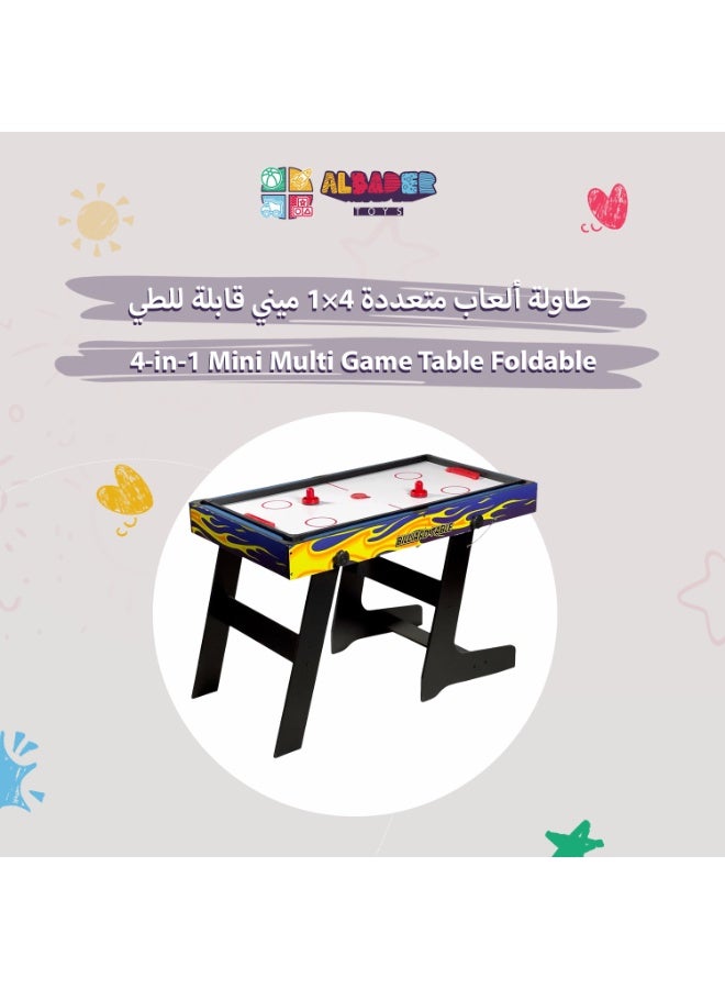 البدر طاولة العاب متعددة للاطفال 4 قدم طاولة بلياردو وهوكي وتنس طاولة وفرفيرة خشب قابلة للطي طاولة العاب منزلية متعددة الاستخدام طاولة رياضية للاطفال والكبار مع جميع الملحقات تصميم احترافي مناسب للمنزل وغرف الالعاب - Image 2