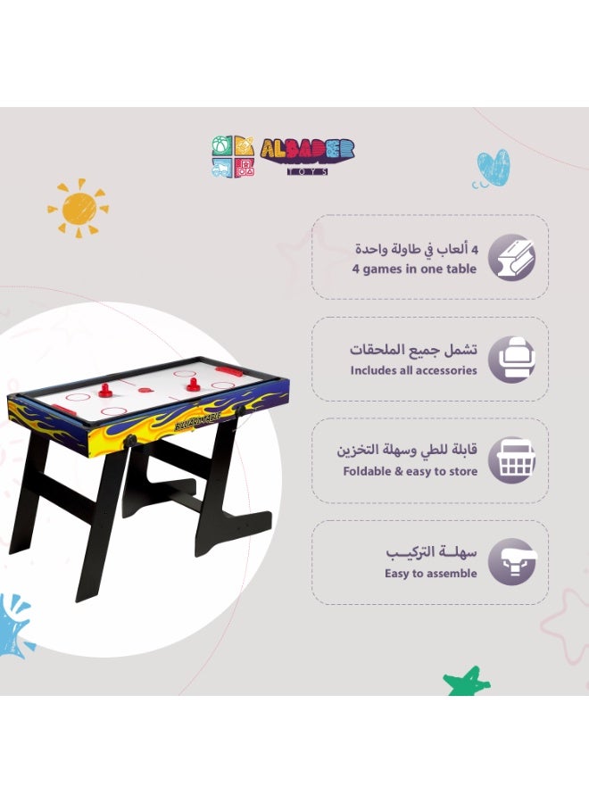 البدر طاولة العاب متعددة للاطفال 4 قدم طاولة بلياردو وهوكي وتنس طاولة وفرفيرة خشب قابلة للطي طاولة العاب منزلية متعددة الاستخدام طاولة رياضية للاطفال والكبار مع جميع الملحقات تصميم احترافي مناسب للمنزل وغرف الالعاب - Image 5