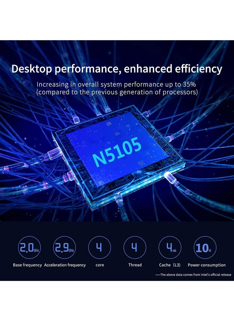 Generic Mini PC Windows 11 Jasper Lake N5105 Quad Core Processor 8GB DDR4 M.2 SSD Mini Desktop Computer Dual 4K HDMI 3 USB 3.0 WiFi BT4.2 Gigabit Ethernet (8G+256G)  - Image 4