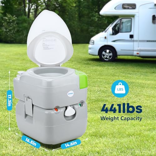 Kohree 5.8 Gal Camping Toilet: Portable Toilet for Adults with Diagonal Elongated Bowl Seat, Large Waste Tank, Leak-Proof Cassette with Level Indicator, RV Travel Porta Potty for Boat Trip Home Use - Image 5
