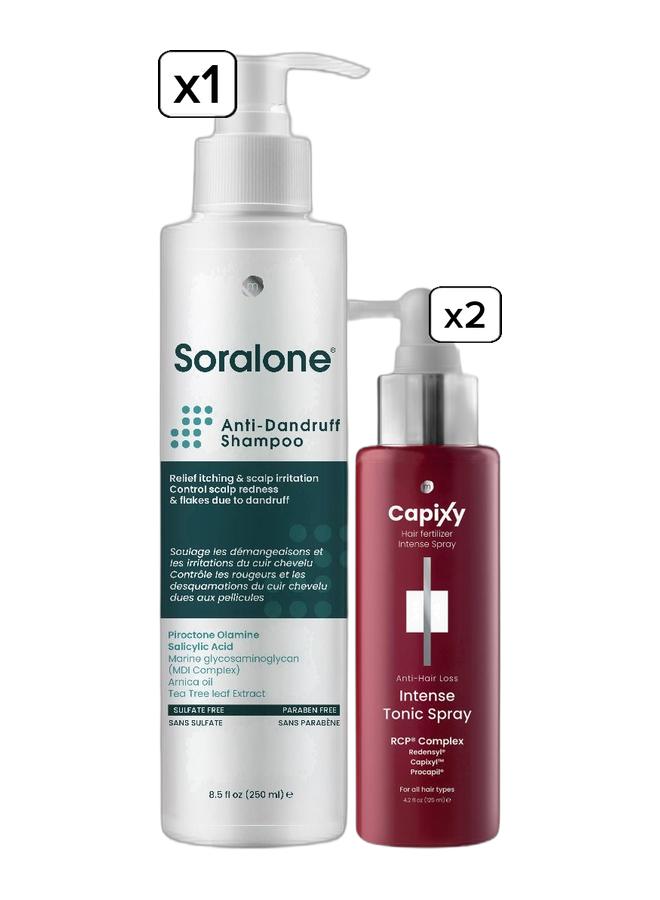 Capixy 2 Capixy Intense Sprays 125ml + Soralone Shampoo 250ml - Image 1