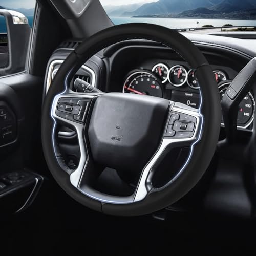 Aotoyou Steering Wheel Cover for Chevy Silverado 1500 2019Present 2500 3500 2020PresentBlazer 2019Present Gasoline Models Suburban Tahoe 20212024 Car Steering Wheel Cover Accessories for Chevrolet - Image 3