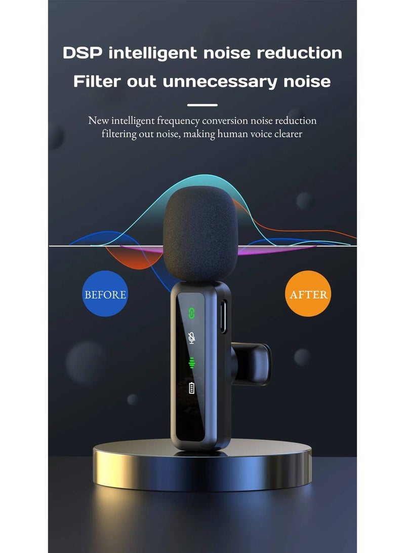 Sisily 2.4G wireless lavalier microphone 48KHz/24Bit high resolution lavalier microphone one to two noise reduction live broadcast recording short video professional microphone  - Image 5