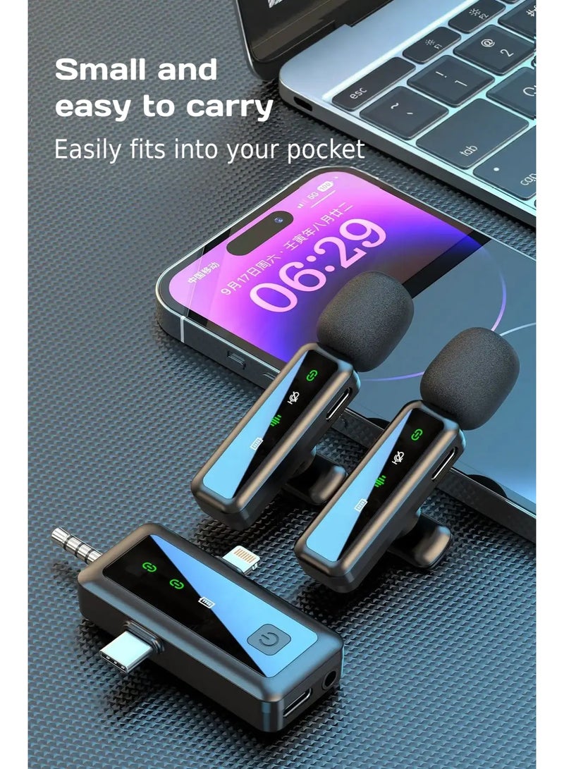 Sisily 2.4G wireless lavalier microphone 48KHz/24Bit high resolution lavalier microphone one to two noise reduction live broadcast recording short video professional microphone  - Image 3