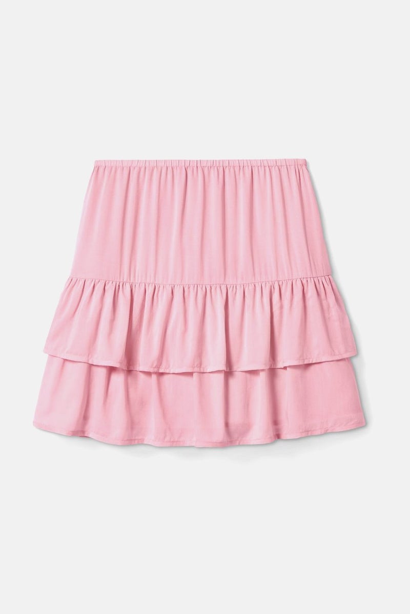 Tchibo Kids Girl Ruffle Pull-On Mini Skirt, Pink - Image 2