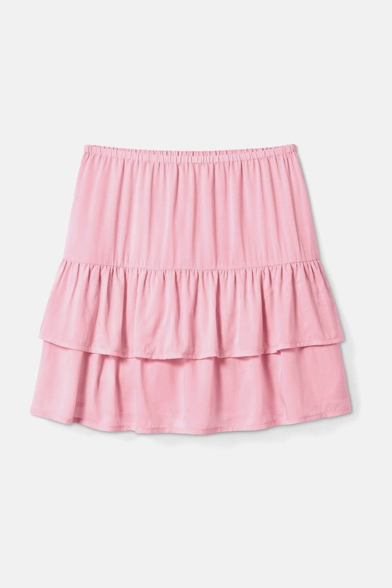 Tchibo Kids Girl Ruffle Pull-On Mini Skirt, Pink - Image 1
