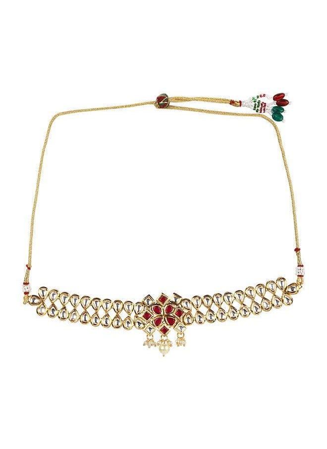 VOYLLA Kundan Studded Gold Plated Necklace Set  - Image 3