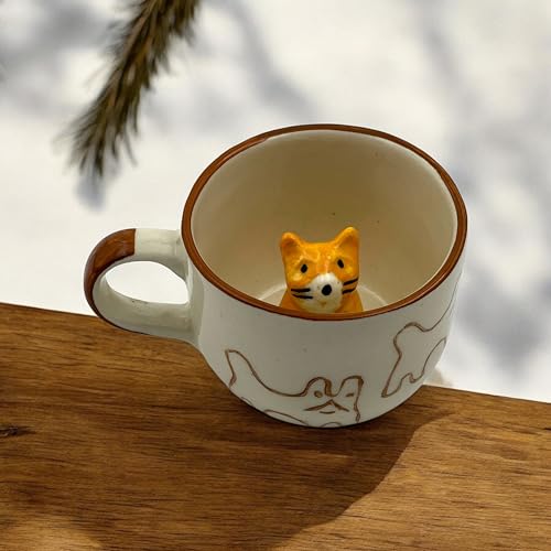 BACKKSPACE RETAIL 3D Animal Coffee Mug Comes with A Cute Cat Inside | Creative Morning Animal Cup for Hot and Cold Tea Milk Coffee | Perfect for Kids Decorations Best Office Cup (Ceramic), 350 ML - Image 4
