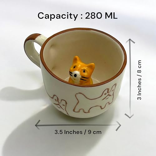 BACKKSPACE RETAIL 3D Animal Coffee Mug Comes with A Cute Cat Inside | Creative Morning Animal Cup for Hot and Cold Tea Milk Coffee | Perfect for Kids Decorations Best Office Cup (Ceramic), 350 ML - Image 2