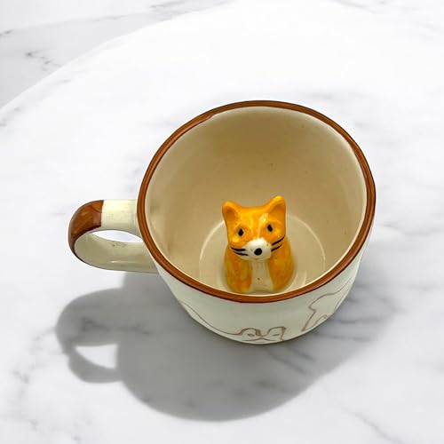 BACKKSPACE RETAIL 3D Animal Coffee Mug Comes with A Cute Cat Inside | Creative Morning Animal Cup for Hot and Cold Tea Milk Coffee | Perfect for Kids Decorations Best Office Cup (Ceramic), 350 ML - Image 1