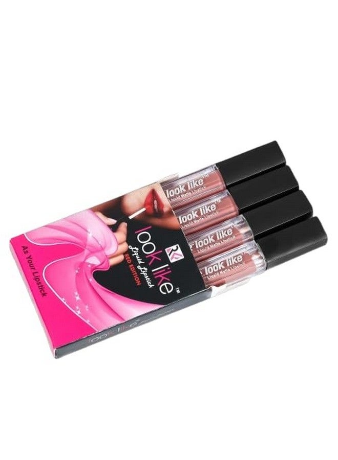LOOKLIKE | Liquid Matte Lipstick | Stunning, Lasting Color Flawless matte finish Versatility for Any Occasion Professional-Looking | Elevate your Beauty |Pack of -4 - Image 1