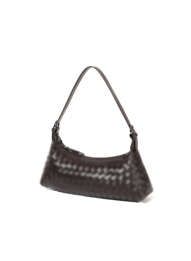 YLYYHH Shoulder Bags for Women, Woven Leather Crossbody Bag Small Purse Cute Hobo Tote Handbag Mini Clutch, Brown, Medium, Box Style - Image 5