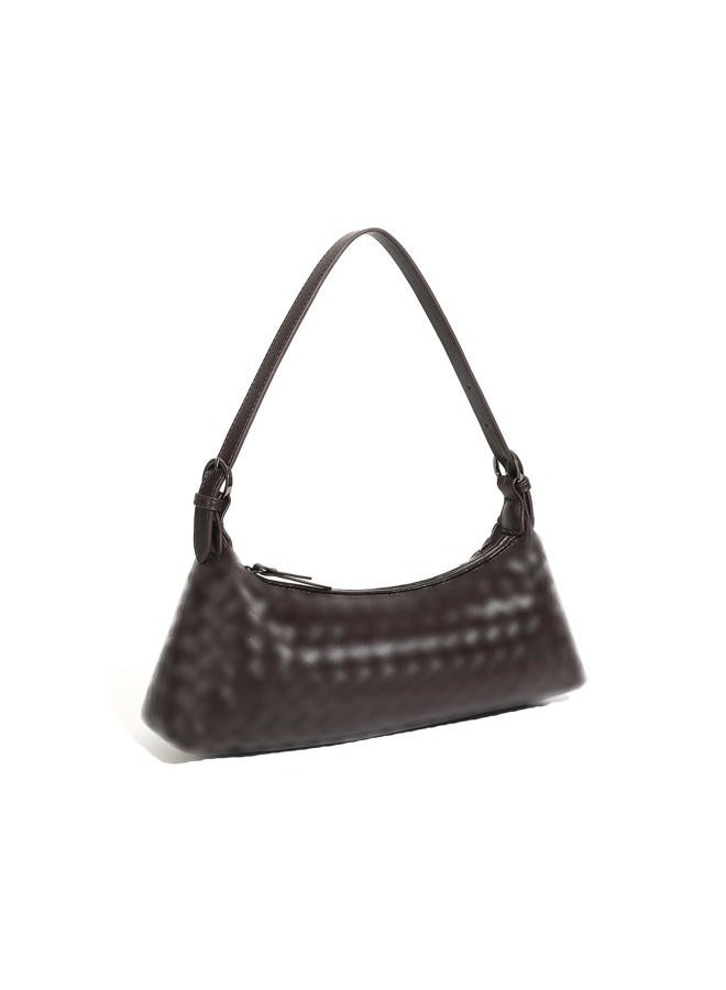 YLYYHH Shoulder Bags for Women, Woven Leather Crossbody Bag Small Purse Cute Hobo Tote Handbag Mini Clutch, Brown, Medium, Box Style - Image 4