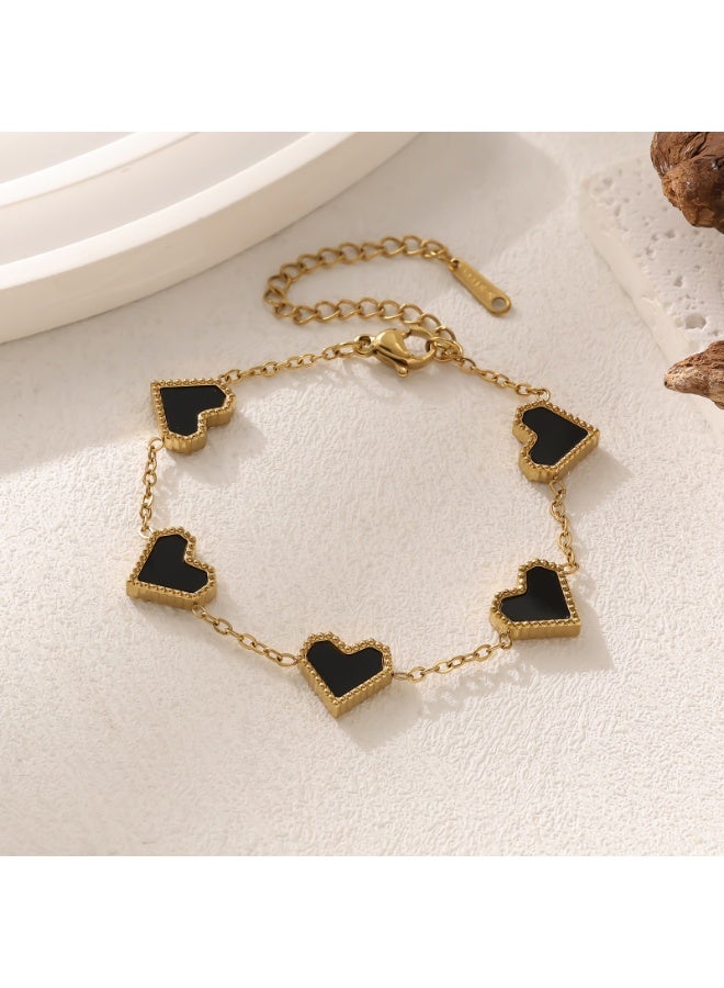 Zoria  Royale Zoria Royale Black Heart 3-Piece Jewelry Set – Necklace, Bracelet & Stud Earrings - Image 3