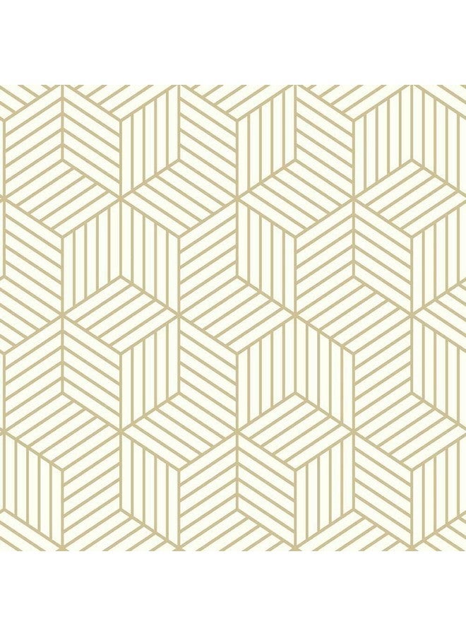HOMEMATES Self-Adhesive Wallpaper Waterproof Old Furniture Vinyl Stickers Wooden Door Wardrobe Desktop PVC Wall Papers 45 X 304 CM- (Golden Hexagon) - Image 4