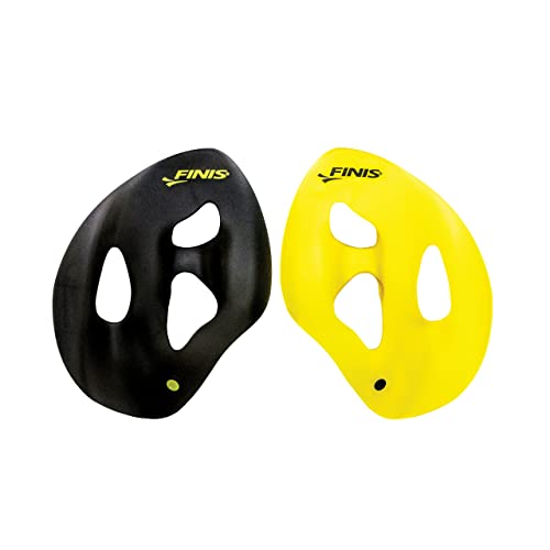 FINIS Iso Swim Training Paddles Stroke Technique Trainer Isolates Muscle Groups Strapless BlackYellow Small - Image 1