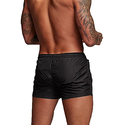 Rexcyril Men's Athletic Gym Workout Shorts 3 Inch Quick Dry Running Bodybuilding Short Shorts with Liner and Zipper Pockets, Black, X-Large - Image 3