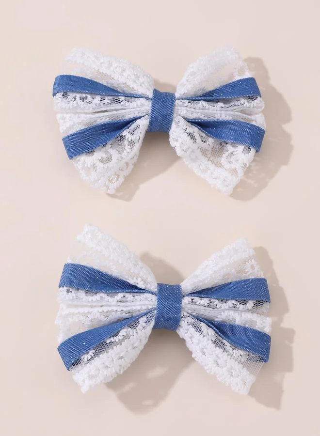 تايك تو طقم مشابك شعر دانتيل بفيونكة قطعتين