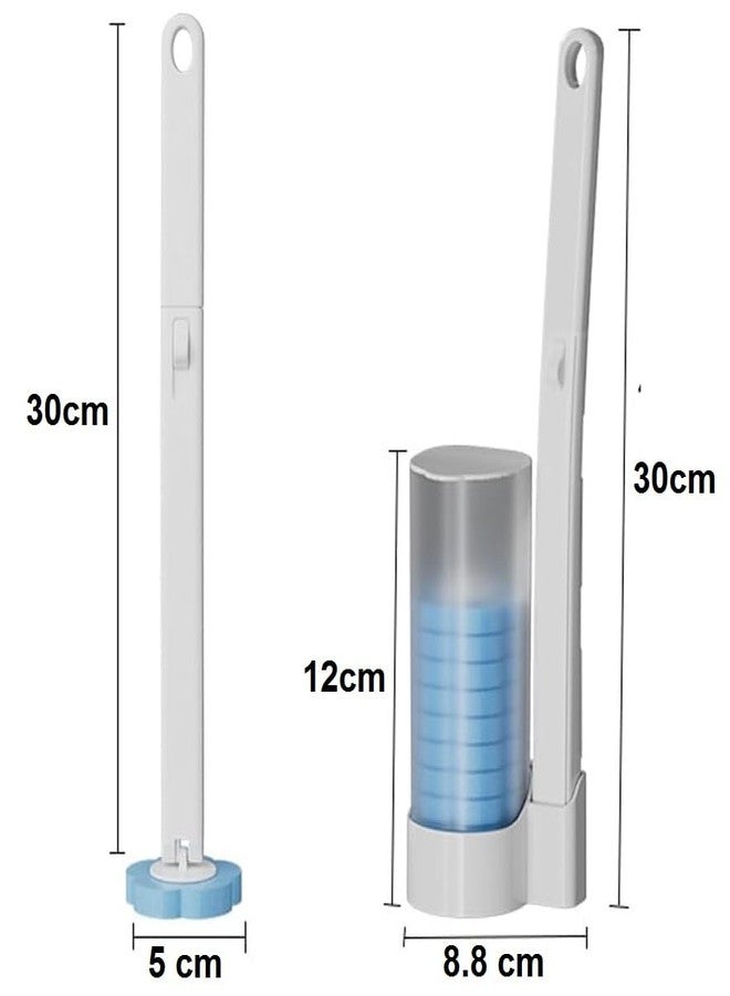 CRIYALE Disposable Toilet Brush with 6pcs Sponge Refills, Wall Mounted Bracket Disposable Toilet Bowl Cleaner Wand, Toilet Cleaning System for Supreme Deep Cleaning and Hygienic Bathroom with Holder - Image 2