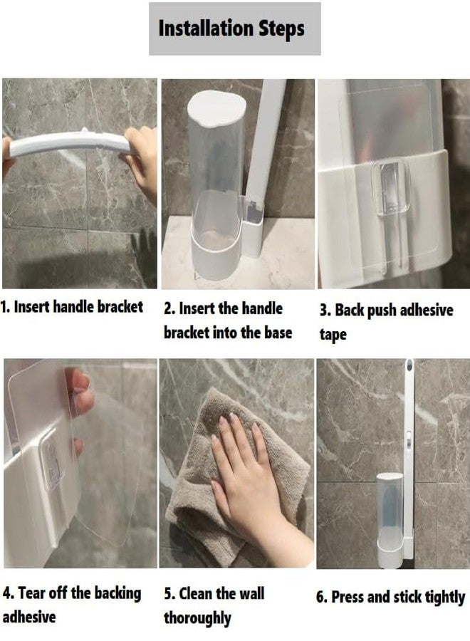 CRIYALE Disposable Toilet Brush with 6pcs Sponge Refills, Wall Mounted Bracket Disposable Toilet Bowl Cleaner Wand, Toilet Cleaning System for Supreme Deep Cleaning and Hygienic Bathroom with Holder - Image 3