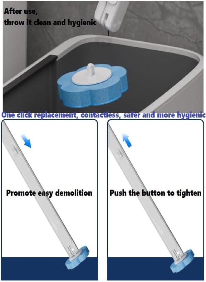 CRIYALE Disposable Toilet Brush with 6pcs Sponge Refills, Wall Mounted Bracket Disposable Toilet Bowl Cleaner Wand, Toilet Cleaning System for Supreme Deep Cleaning and Hygienic Bathroom with Holder - Image 4