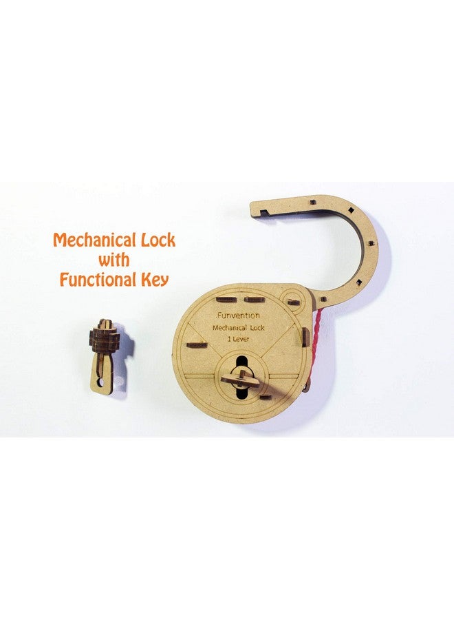 فنفينشين اختراع - لعالم صغير في كل ما يتعلق بخيال الطفل، قم ببناء قفل يعمل بنفسك باستخدام قفل ميكانيكي مع ساق مفتاح، أداة تعليمية (متعددة الألوان) - Image 5