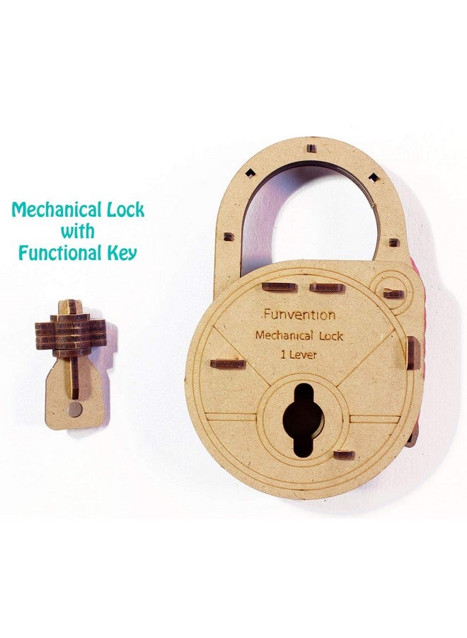 فنفينشين اختراع - لعالم صغير في كل ما يتعلق بخيال الطفل، قم ببناء قفل يعمل بنفسك باستخدام قفل ميكانيكي مع ساق مفتاح، أداة تعليمية (متعددة الألوان) - Image 4