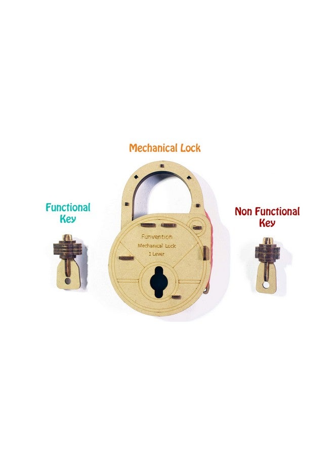 فنفينشين اختراع - لعالم صغير في كل ما يتعلق بخيال الطفل، قم ببناء قفل يعمل بنفسك باستخدام قفل ميكانيكي مع ساق مفتاح، أداة تعليمية (متعددة الألوان) - Image 3