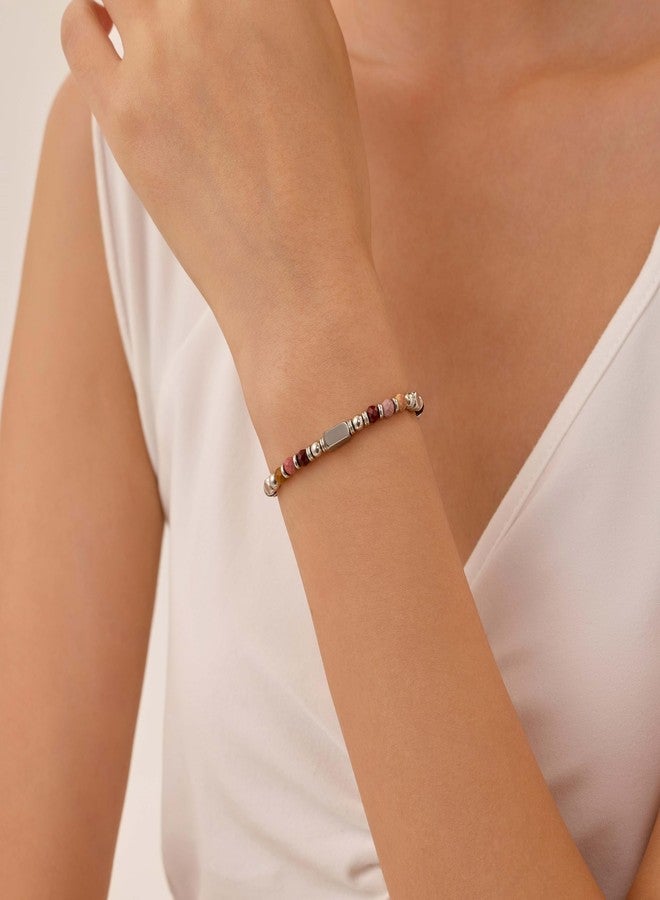 chorfla Beaded Bracelets For Women-Silver Boho Bracelets,Bohemian Beaded Bracelet for Women,Birthday Gifts For Best Friends Female Women,Natural Stone Bracelet - Image 4