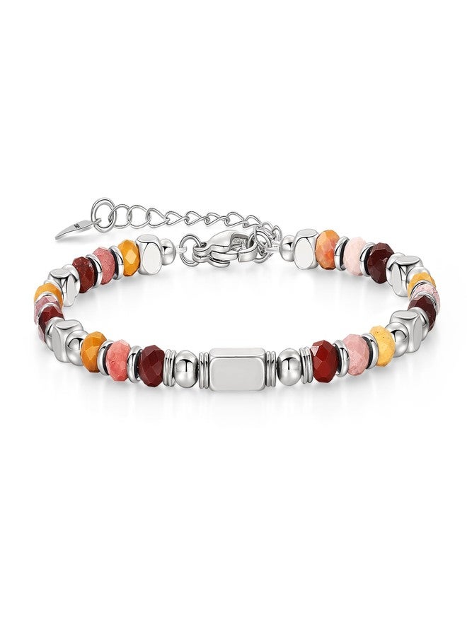 chorfla Beaded Bracelets For Women-Silver Boho Bracelets,Bohemian Beaded Bracelet for Women,Birthday Gifts For Best Friends Female Women,Natural Stone Bracelet - Image 1