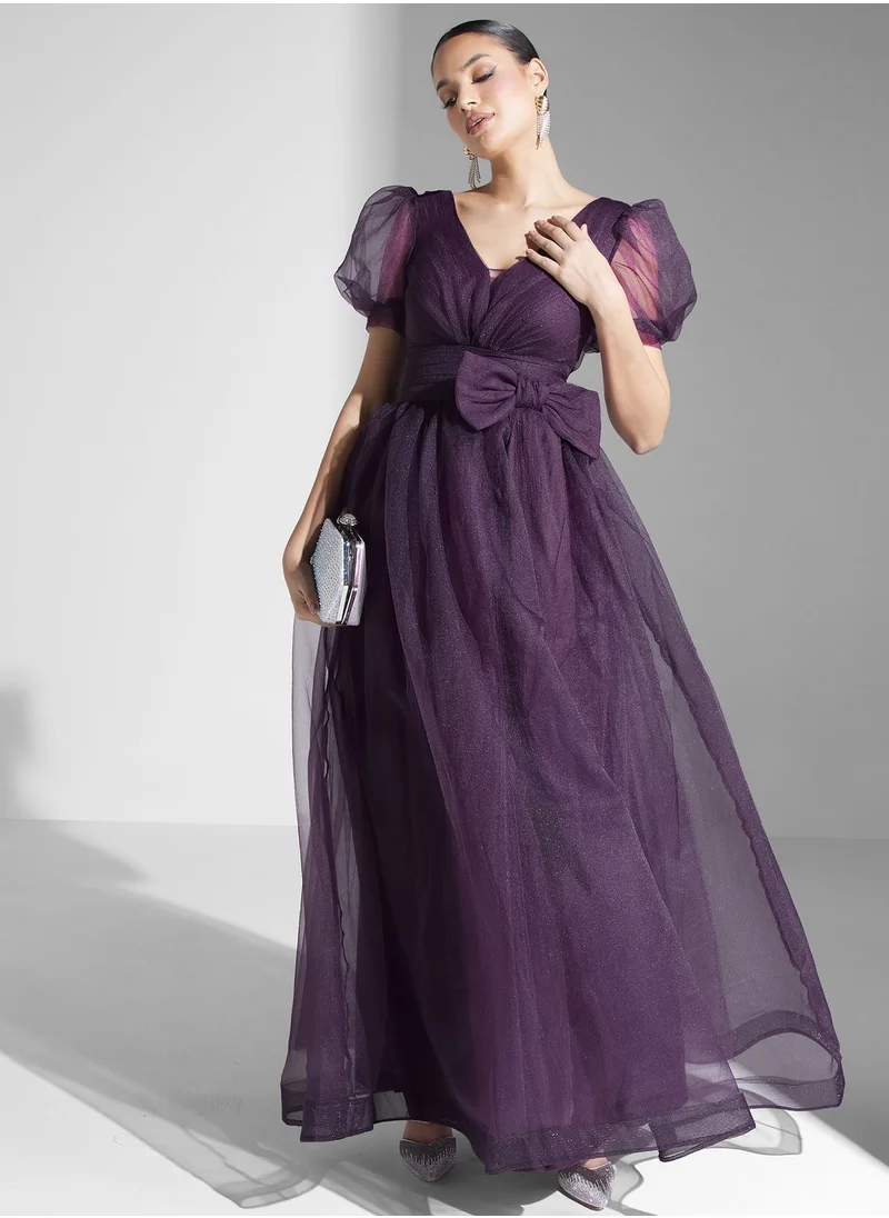 Khizana Puff Sleeve A-Line Dress