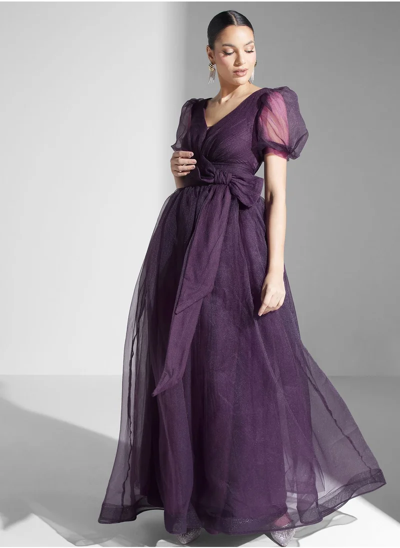 Khizana Puff Sleeve A-Line Dress