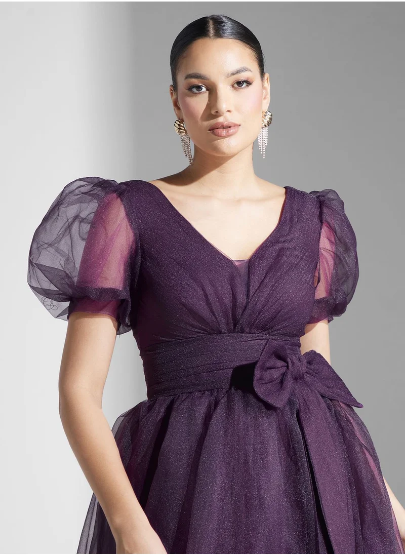 Khizana Puff Sleeve A-Line Dress