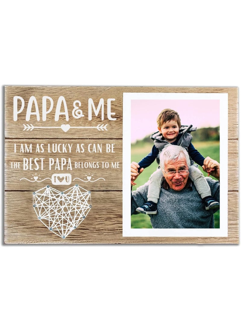 INNObeta InnoBeta Papa Gifts from Grandkids Grandchildren Grandpa Picture Frame Present for Birthday Christmas Fathers Day  for 4 x 6 Photos  PAPA  ME  - Image 1