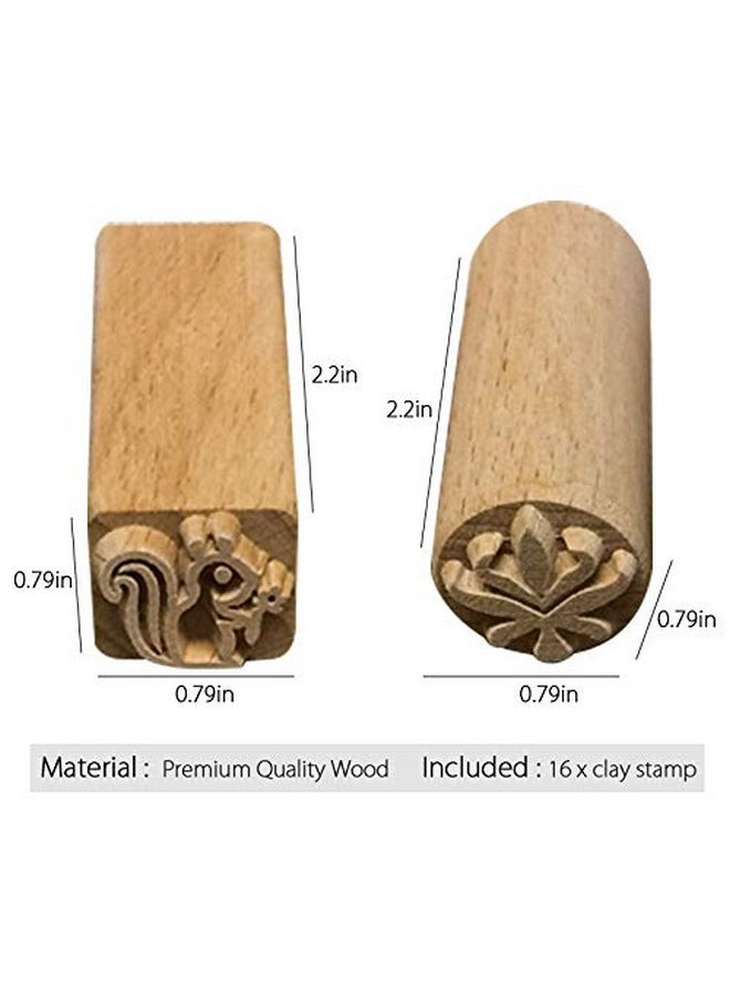 16Pcs Wooden Clay Pottery Stamp Pottery Tool Wood Block Stamp - pzsku/ZDF72C6B68A14BC052CAFZ/45/_/1724480976/5b3def36-caeb-4b35-bf8c-b4d580afaf90